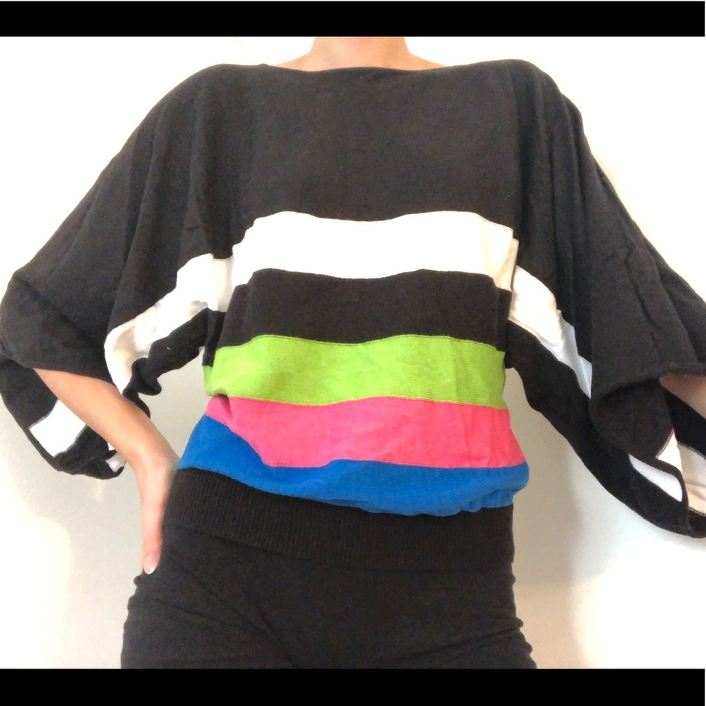 Peter Nygard Loose Colorful Stripped Top
